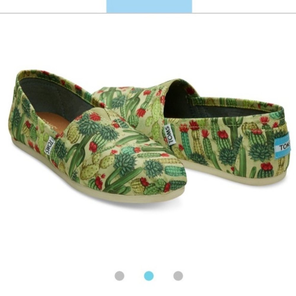 Toms Cactus Fern Green Slipons